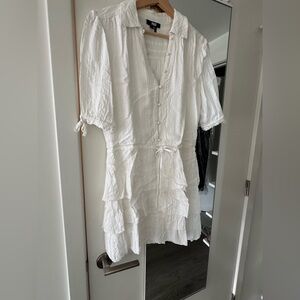 Paige tiered dress white with tie size small
